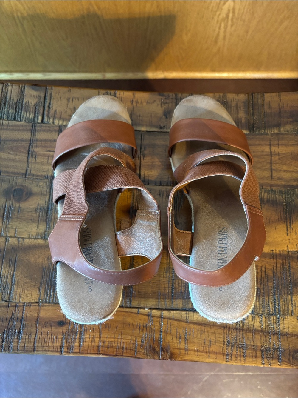 Dream Pairs, brown wedge sandal, 8